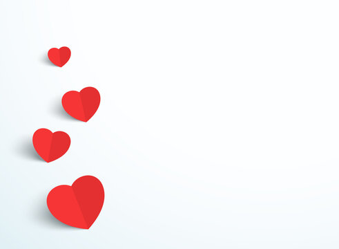 Valentines Day Love Heart Minimal White Background
