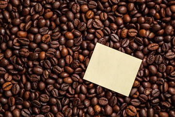 beautiful background with whole grains beans flavored coffee for restaurant and menu advertising