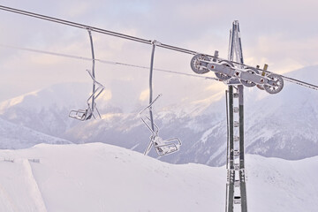 Chairlift Ski lift.