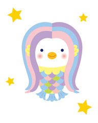 かわいいアマビエ　妖怪　イラスト