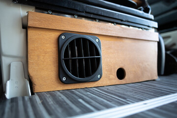 Air outlet vent of a heater in a camper van