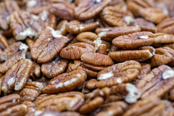 The raw pecan nuts sold at the local supermarket