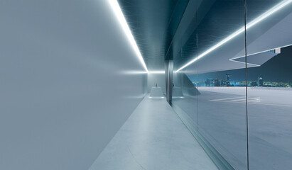 Corridor of modern office. 3D rendering