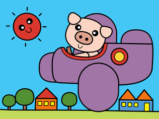 Pig drive a plane
