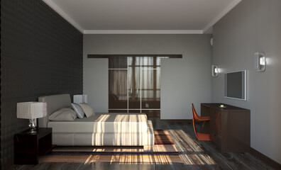 modern apartment interior, 3D illustration