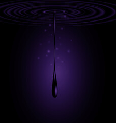 purple colored background image circles and falling drop