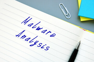 Financial concept about Malware Analysis with inscription on the page.