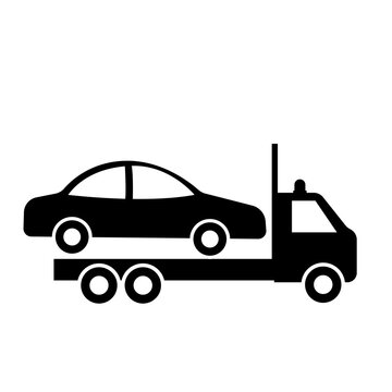 Car Towing Truck on white background. illustration
