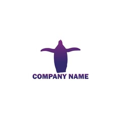 logo icon penguin dolphin with beautiful purple gradations