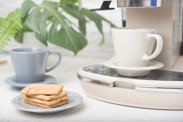 Coffee marker professional close up