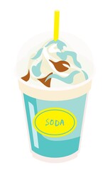 ソーダ味のフラッペのイラスト