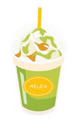メロンのフラッペのイラスト