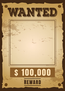 Wanted template blank vintage poster
