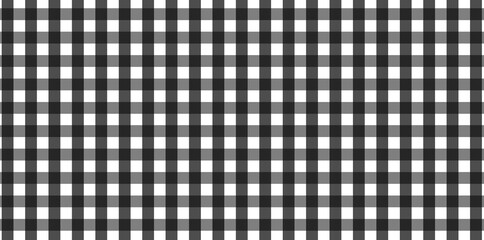 Horizontal black and white Gingham pattern Texture from rhombus/squares for - plaid, clothes, shirts, dresses, paper, bedding, blankets, quilts and other textile products. Vector illustration