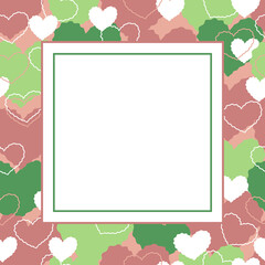 square Greeting card template with heart