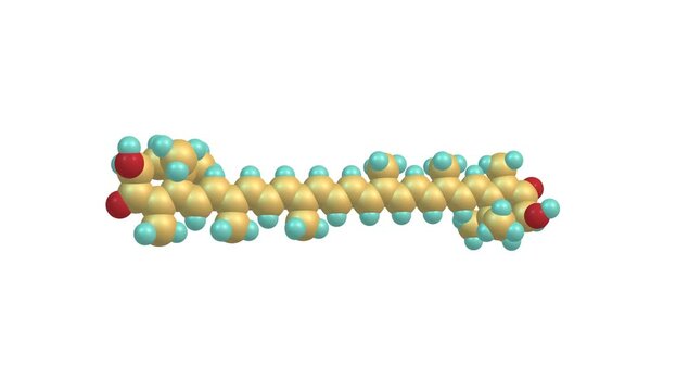 Astaxanthin molecule rotating video on white
