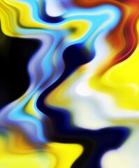 Yellow blue black design, abstract background with smoke