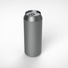 Aluminum can for drinks on a white background