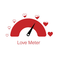 Love meter heart indicator. Love day full test valentine background card progress.