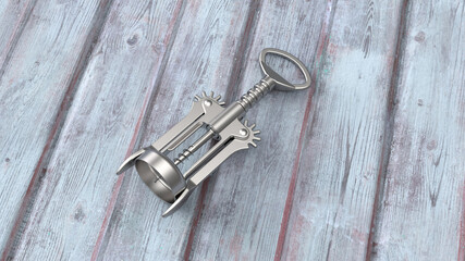 Wine corkscrew on white background isolated