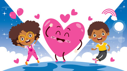 Love Concept With Cartoon Character