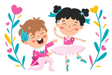 Love Concept With Cartoon Character