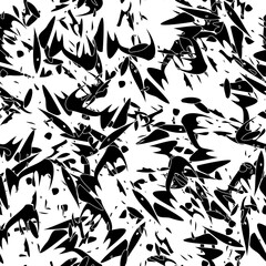 Seamless monochrome pattern of abstract elements