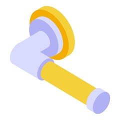 Closed door handle icon. Isometric of closed door handle vector icon for web design isolated on white background
