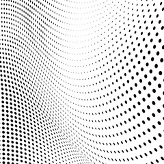 Abstract halftone wave dotted background