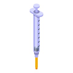 Syringe icon. Isometric of syringe vector icon for web design isolated on white background