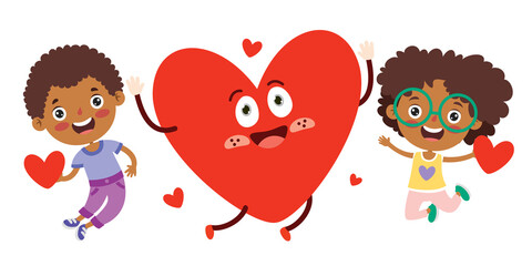 Love Concept With Cartoon Character