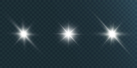 Obraz premium A bright flash of light flickering on a transparent background, for vector illustrations and backgrounds. 