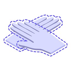 Clinical gloves icon. Isometric of clinical gloves vector icon for web design isolated on white background