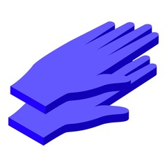 Hospital gloves icon. Isometric of hospital gloves vector icon for web design isolated on white background