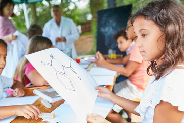 Group kids in chemistry tutoring class