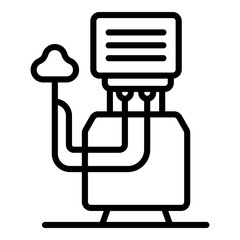 Hospital ventilator medical machine icon. Outline hospital ventilator medical machine vector icon for web design isolated on white background