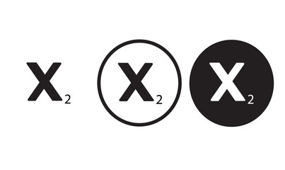 icon subscript below character  black outline logo for web site design and mobile dark mode apps 
Vector illustration on a white background