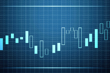 2d rendering Stock market online business concept. business Graph 