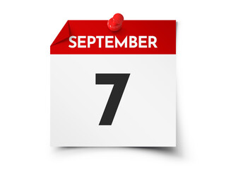 September 7 day calendar