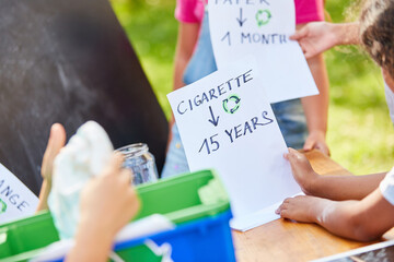 Children at summer camp learn about recycling