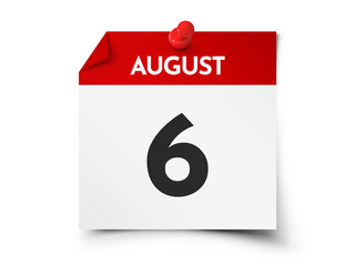 August 6 day calendar