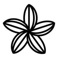 Plumeria botanical icon. Outline plumeria botanical vector icon for web design isolated on white background