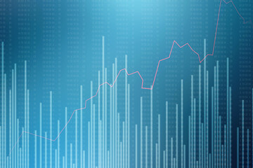 2d rendering Stock market online business concept. business Graph 