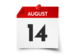Fototapeta premium August 14 day calendar