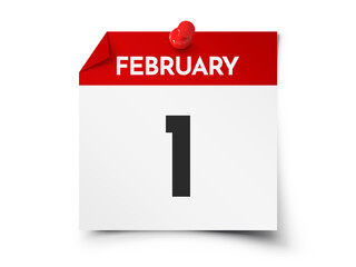 February 1 day calendar