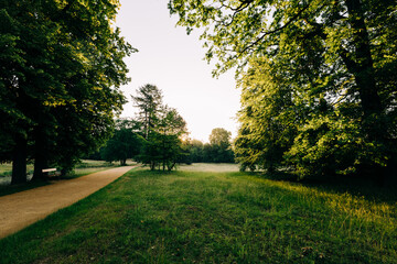 Branitzer Park in Cottbus, Germany, in the early morning hours