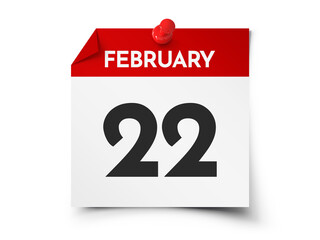 February 22 day calendar