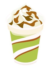 緑色のフラッペのイラスト