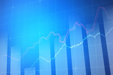 2d rendering Stock market online business concept. business Graph 