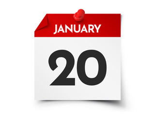 Obraz premium January 20 day calendar